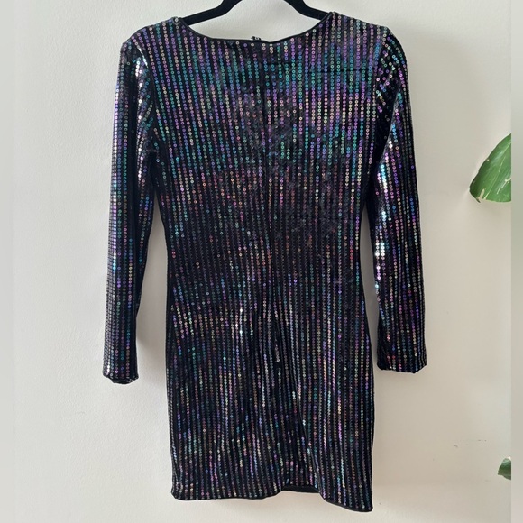 H&M Black Sequin Long Sleeve Dress - Picture 3 of 7